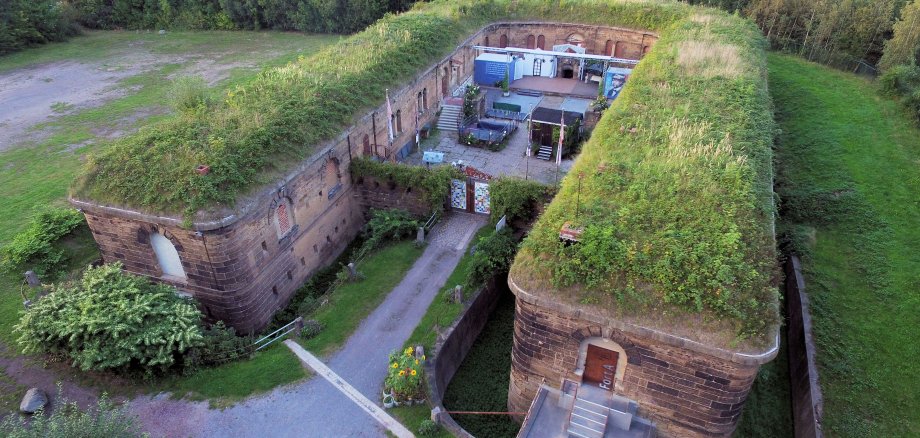 Luftbild Fort A auf der rechten Weserseite